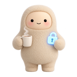 PRIVY avatar: PRIVY holding a coffee mug and a glowing padlock